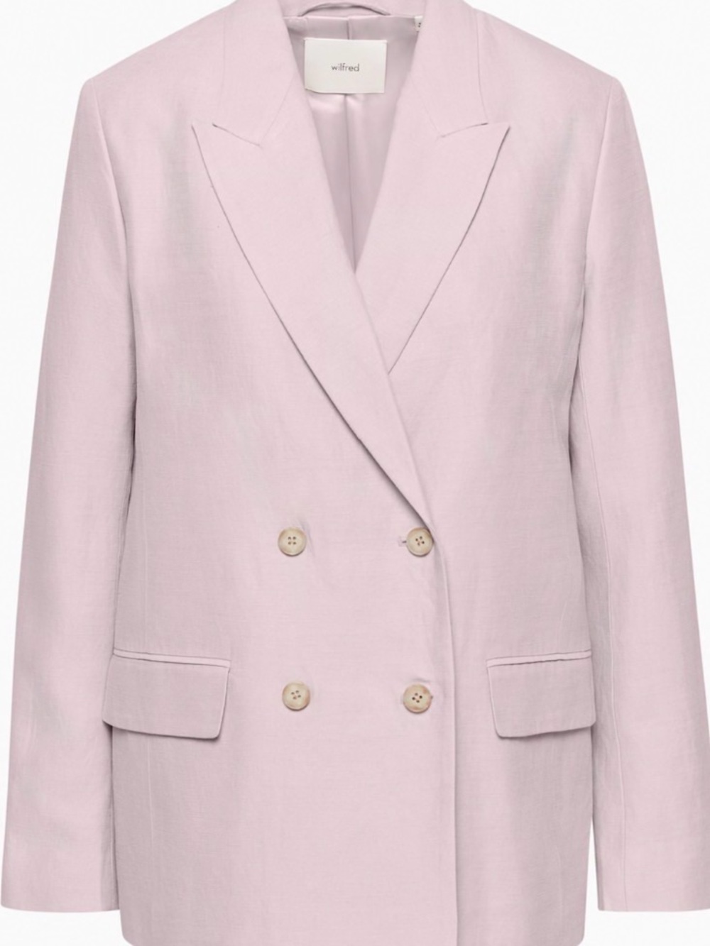 Wilfred Light Pink Double-Breasted Blazer